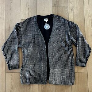 BiBi Women's Black and Silver Cardigan